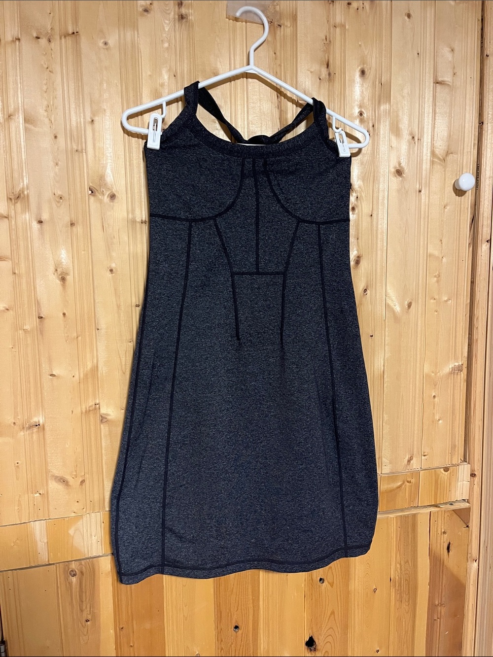 Athleta Dark Charcoal One-Shoulder Athletic Dress with Strappy Back